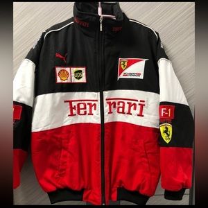 Vintage embroidered Ferrari Formula 1 Team Streetwear Race Coat